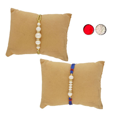 "Whispers Pearl Rakhi Combo - JPRAK-23-03 - Click here to View more details about this Product